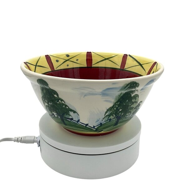 Gail Pittman Natchez Trace VTG Discontinued 9-inch Mixing Bowl Trees Fences - Picture 1 of 6